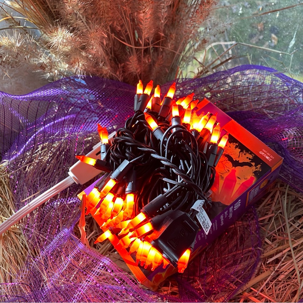 100 Orange Mini Fall String Lights - Picture 7 of 7
